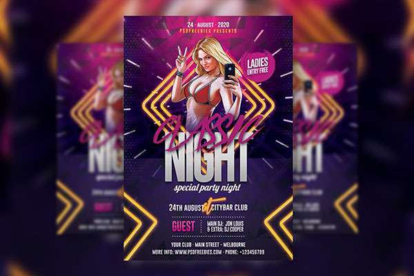 Cartoon Nightclub Party Flyer Template