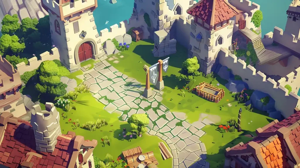 Cartoon RPG Castle Entrance
