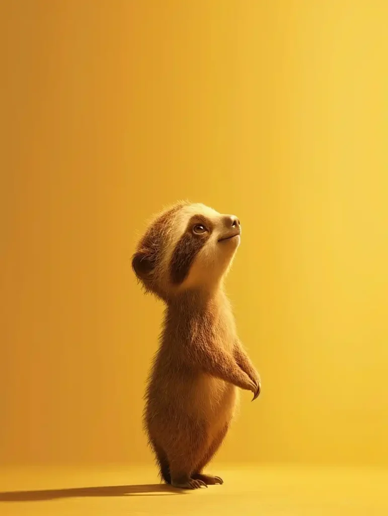 Cartoon Sloth Gazing Up