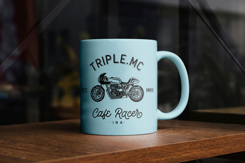 Ceramic Mug on Table Mockup