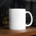 Ceramic Mug on Table Mockup