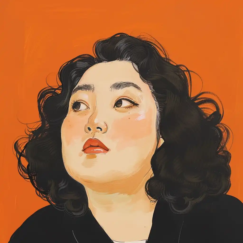Chalk Anime Portrait Japanese Woman