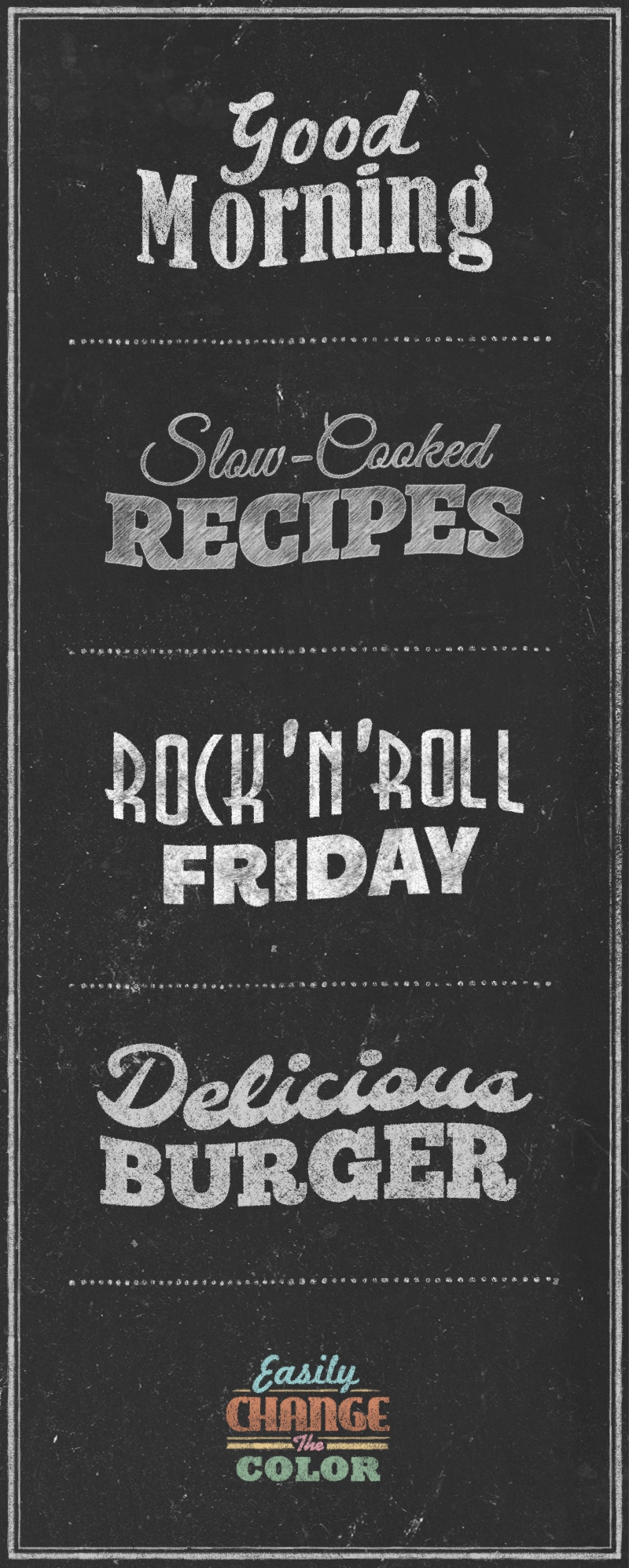 Chalkboard Typography Text Effects FREE PSD