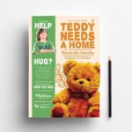 Children’s Charity Poster and DL Cards Templates Featuring a Teddy Bear