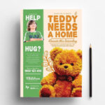 Children’s Charity Poster and DL Cards Templates Featuring a Teddy Bear