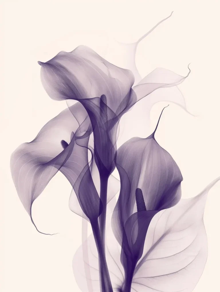 Chinese Callalily in Dark Purple ai prompt preview