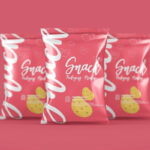 Chips Snacks Foil Pack Mockup in 3 Visions