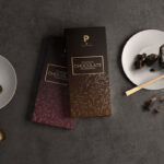 Chocolate Bar Packaging on a Table Mockup