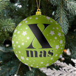 Christmas Ball Mockup on Tree in Front Sight