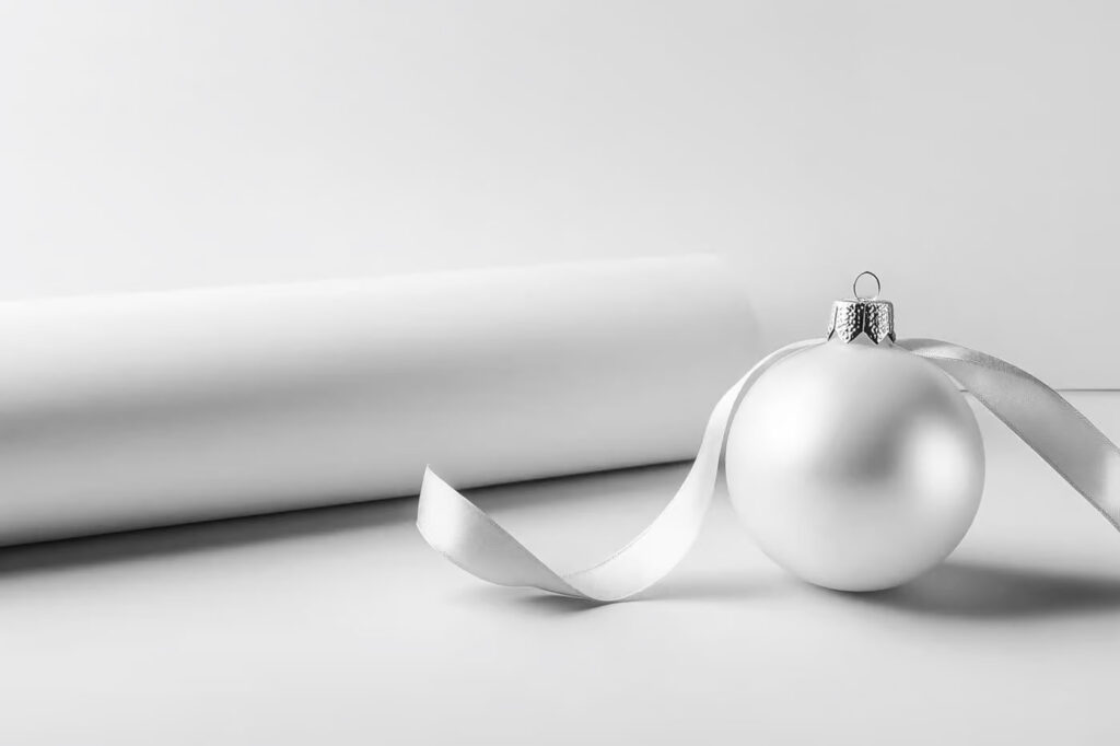Christmas Bouble and Wrapping Paper Mockups