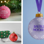 Christmas Bouble and Wrapping Paper Mockups
