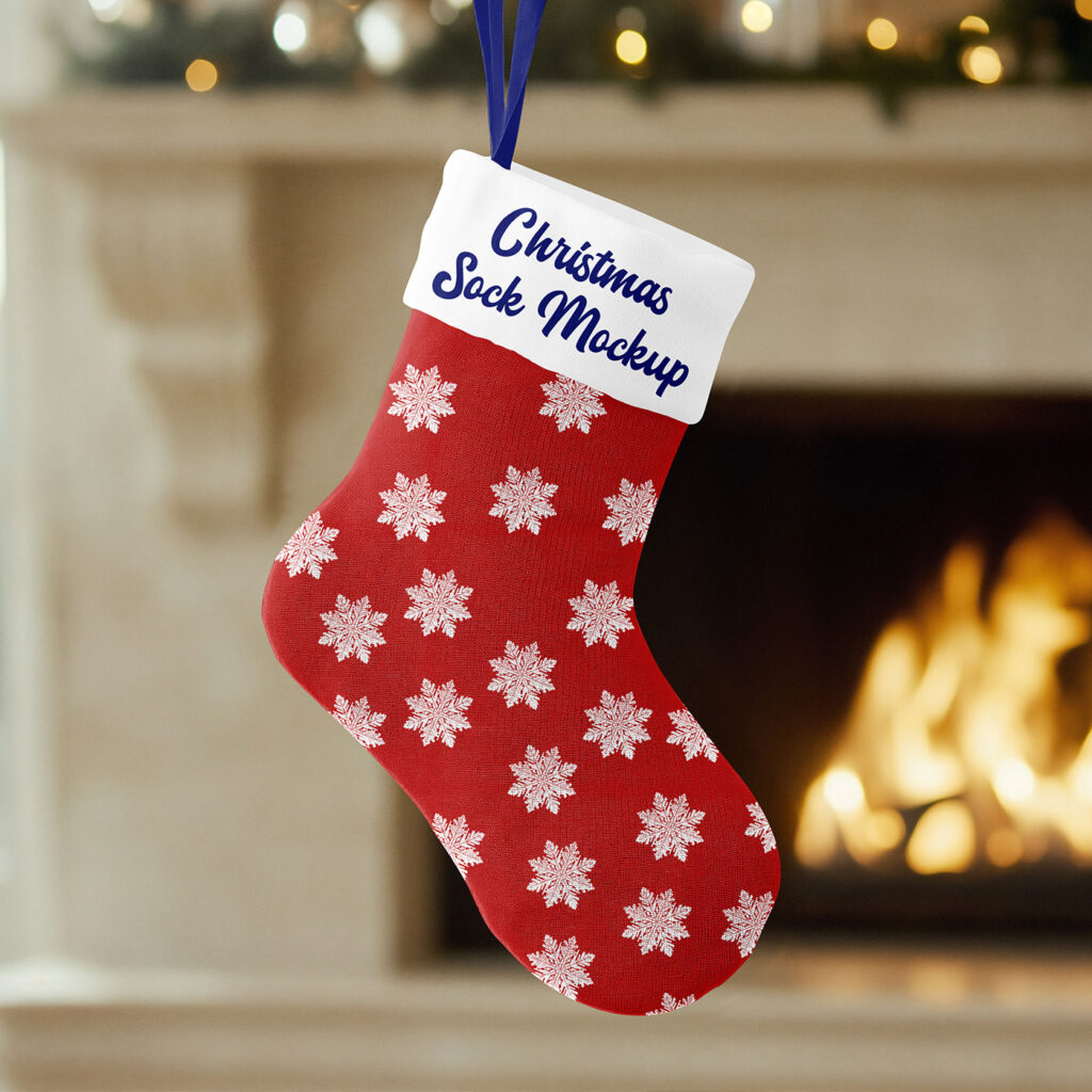 Christmas Sock Mockup