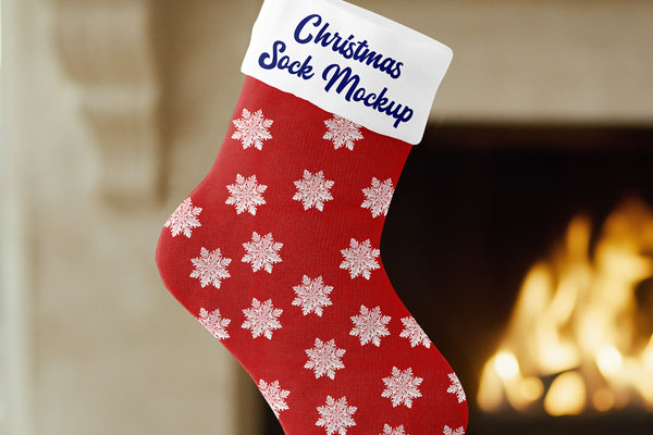 Christmas Sock Mockup