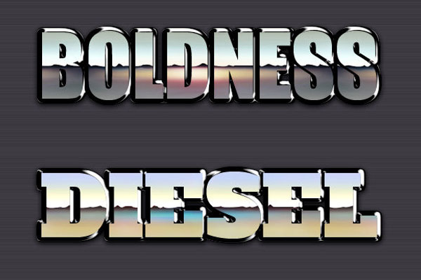 Chrome Reflection Text Styles