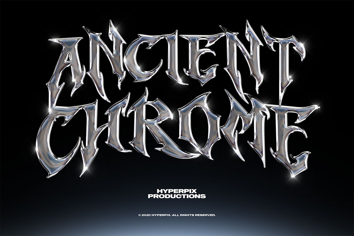 Chrome Text Effect FREE PSD
