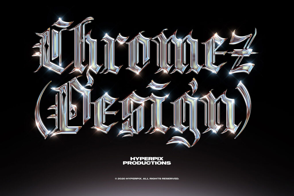 Metal Holographic Chrome Text Effect