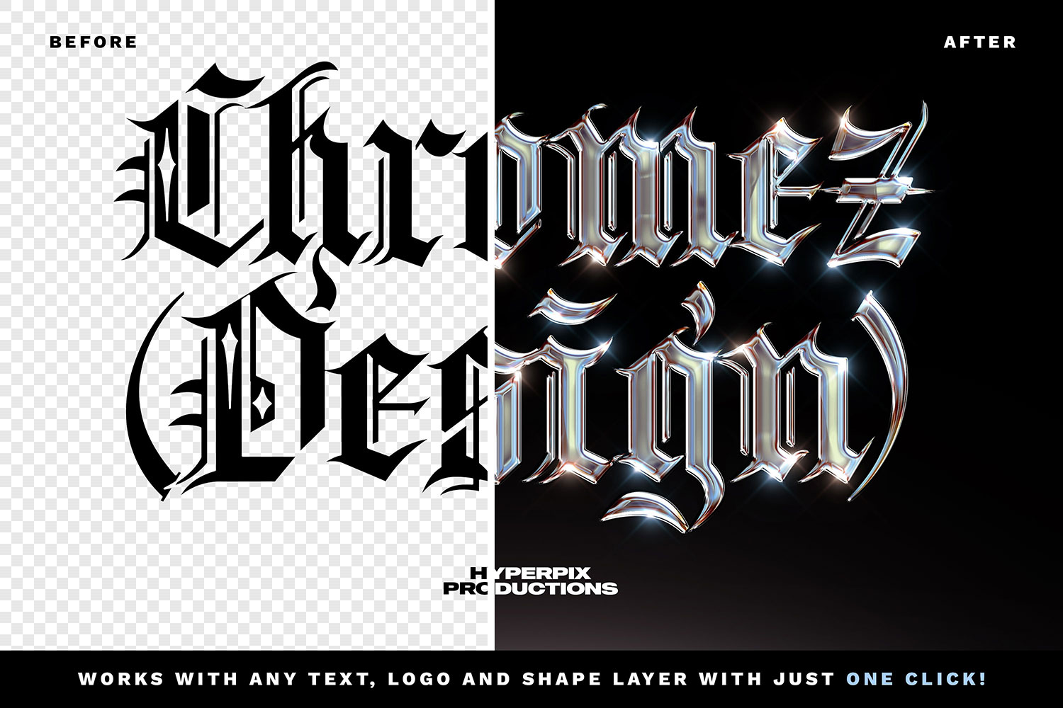Chrome Text Effect FREE PSD