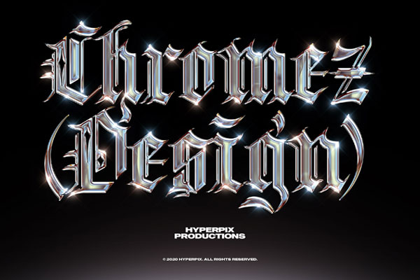Metal Holographic Chrome Text Effect
