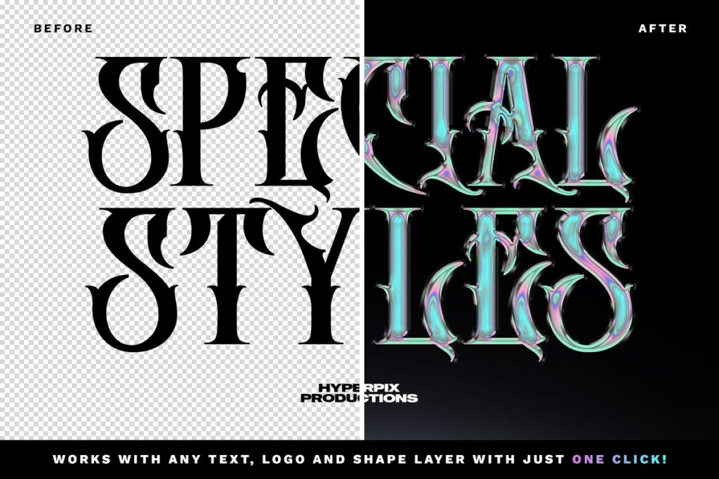 Holographic Chrome Text Effect