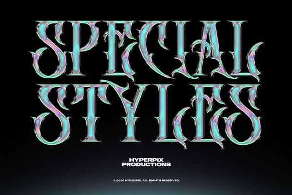 Holographic Chrome Text Effect