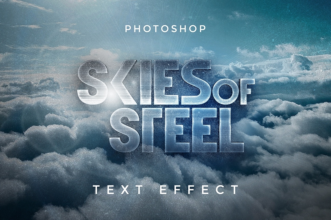 Cinematic 3D Sky Text Effect FREE PSD