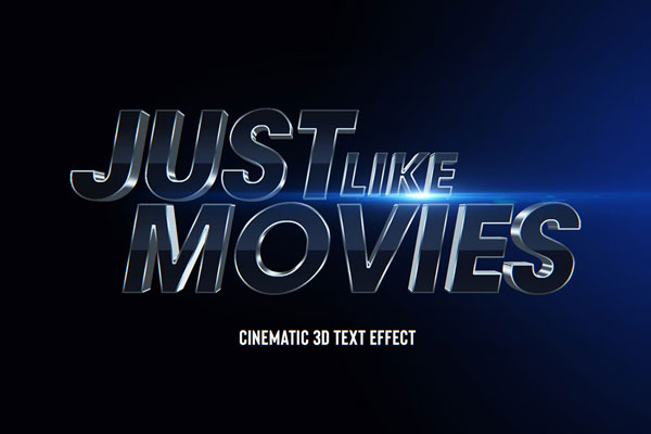 3D Black Cinematic Text Effect