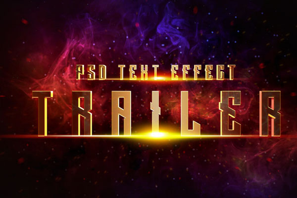 Cinematic Trailer Golden 3D Text Effect