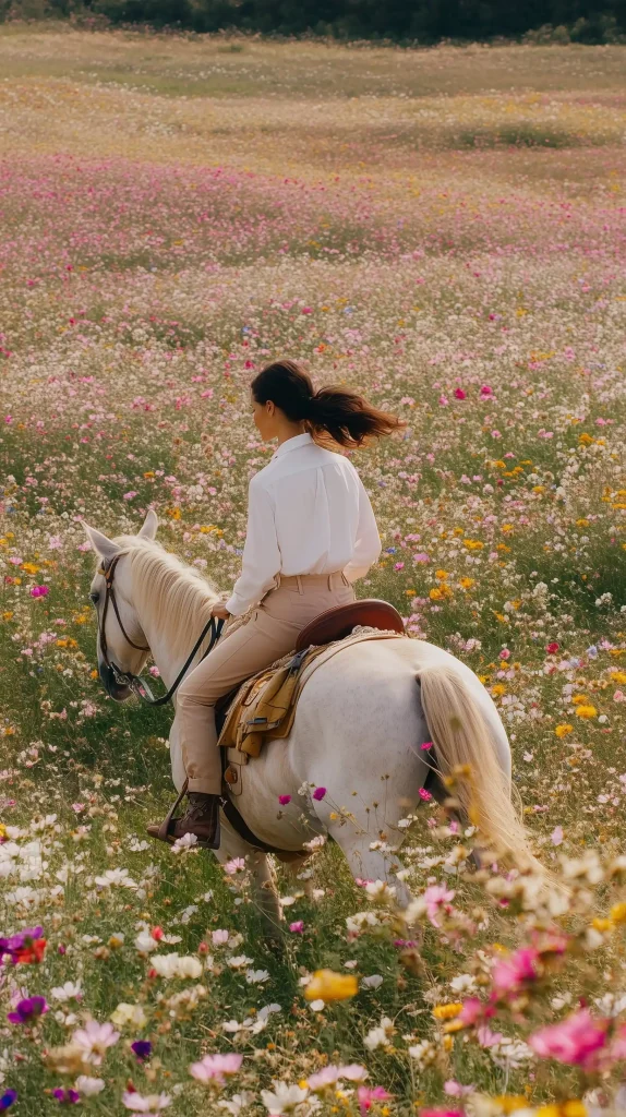 Cinematic Woman Riding Horse