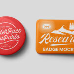 Circle and Rectangle Badge Mockup