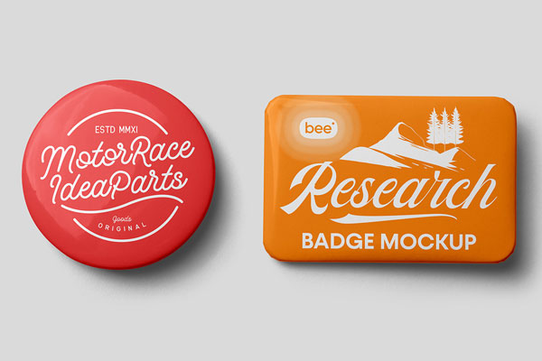 Circle and Rectangle Badge Mockup