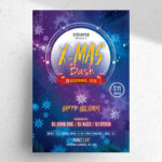 Circle Illustrated Border X-Mas Party Flyer Template