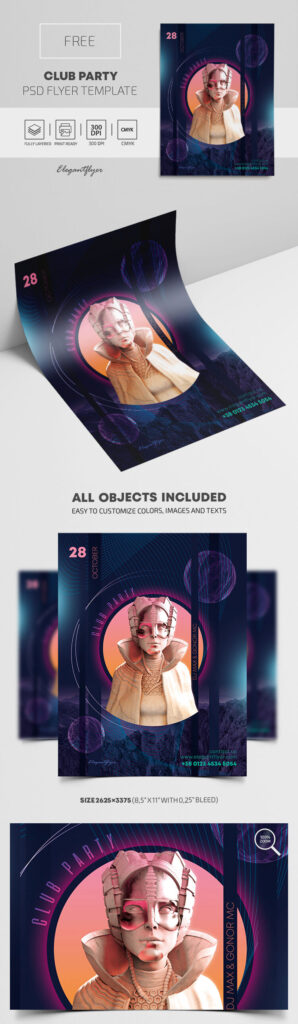 Circle Lines Club Party Flyer Template