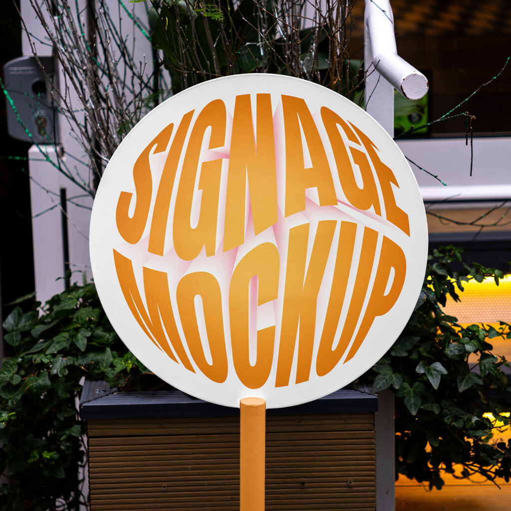 Circle Metal Sign Mockup