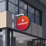 Circle Shop Sign Board Logo Mockup
