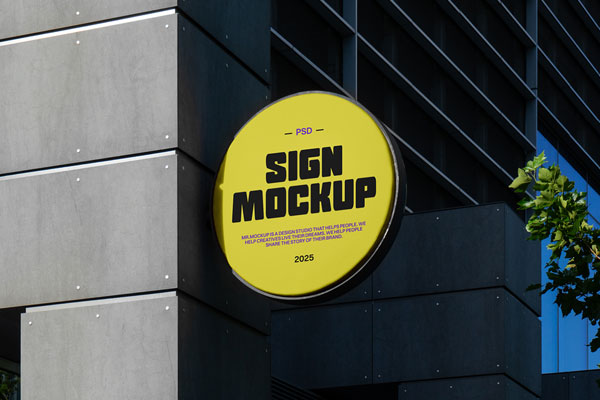 Circle Sign Mockup