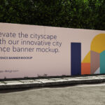 City Fence Banner Mockup in 2 Sights