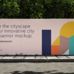 City Fence Banner Mockup in 2 Sights