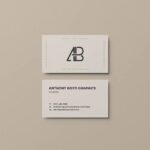 Classic Business Card Back and Front View Mockup