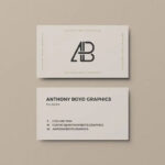 Classic Business Card Back and Front View Mockup