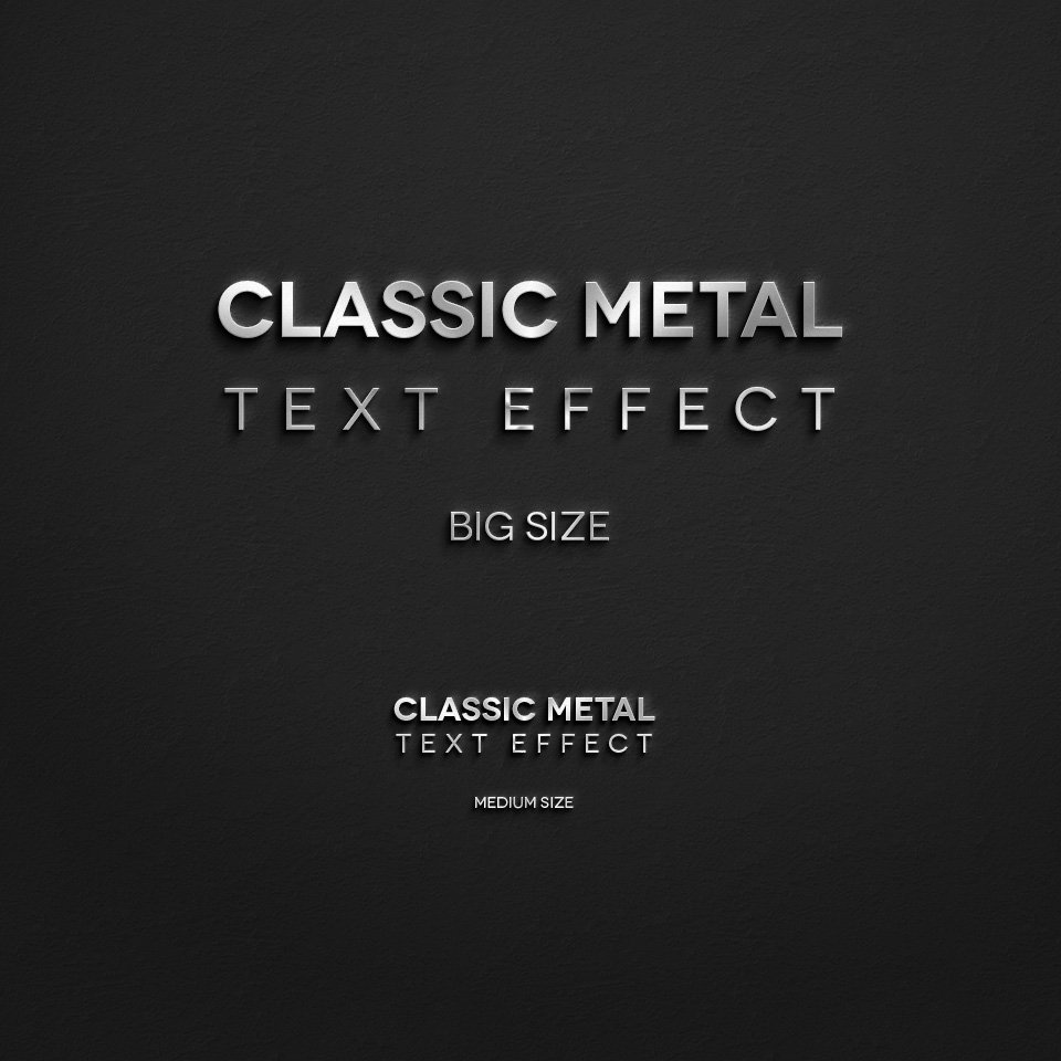 Minimal Classic Metal Text Effect