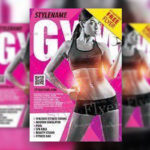 Classic Professional Gym Fitness Flyer Template with Pink Background