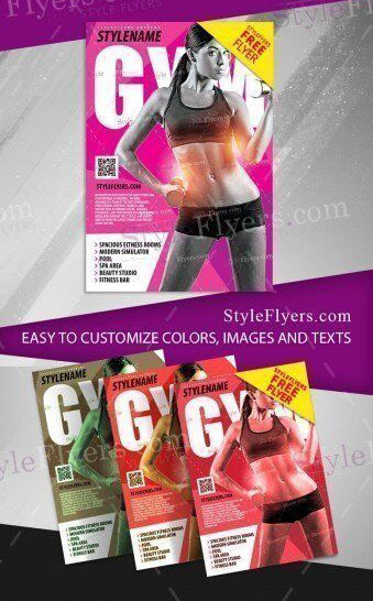 Classic Professional Gym Fitness Flyer Template with Pink Background