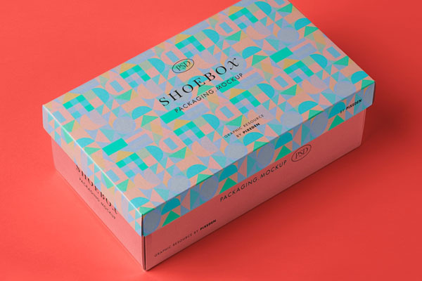 Classic Rectangular Shoe Packaging Box Mockup
