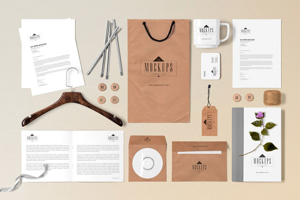 Classic Stationery Mockup with 16 Objects