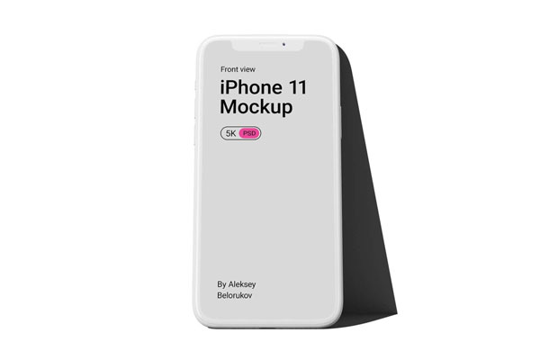 Clay iPhone 11 Pro Mockup from a Front View