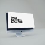 Clean 3/4 View of iMac Screen Mockup