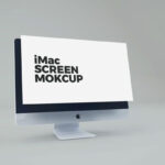 Clean 3/4 View of iMac Screen Mockup