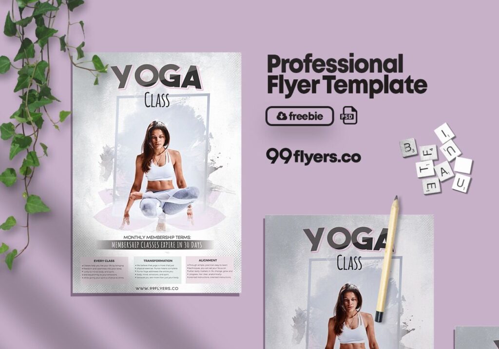 Clean and Simple Yoga Day Flyer Template