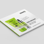 Clean Square Brochure with Hard Edge Mockup