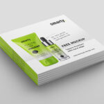 Clean Square Brochure with Hard Edge Mockup